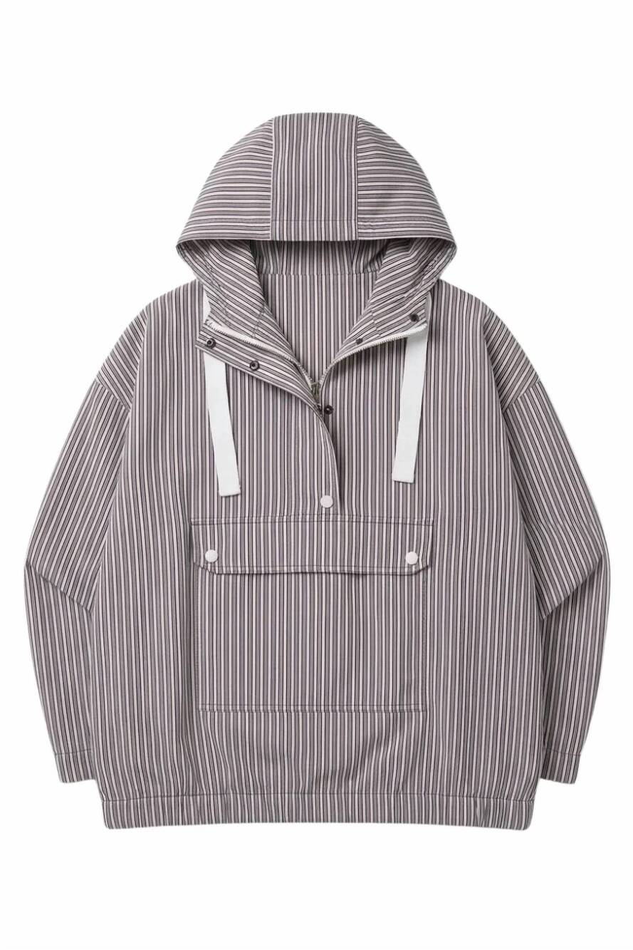 NEW BRUNELLO CUCINELLI women's anorak-style hooded jacket in neutral bordeaux